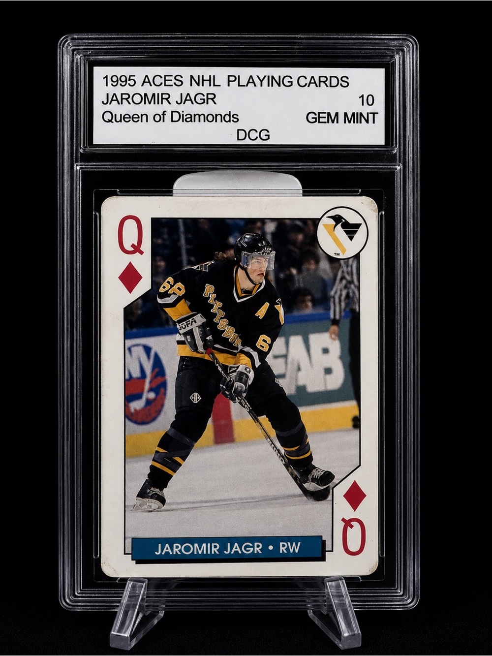 NHL Jaromir Jagr Queen of Diamonds Playing Card - Black & Gold